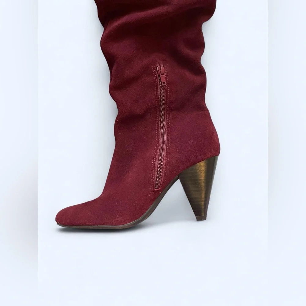 INC International Concepts Women's Maroon Suede Dress Boots size 6‎