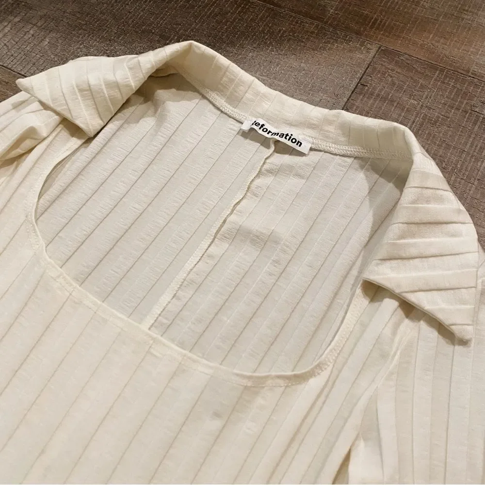 Reformation Vittoria Dress in Ivory Sz M