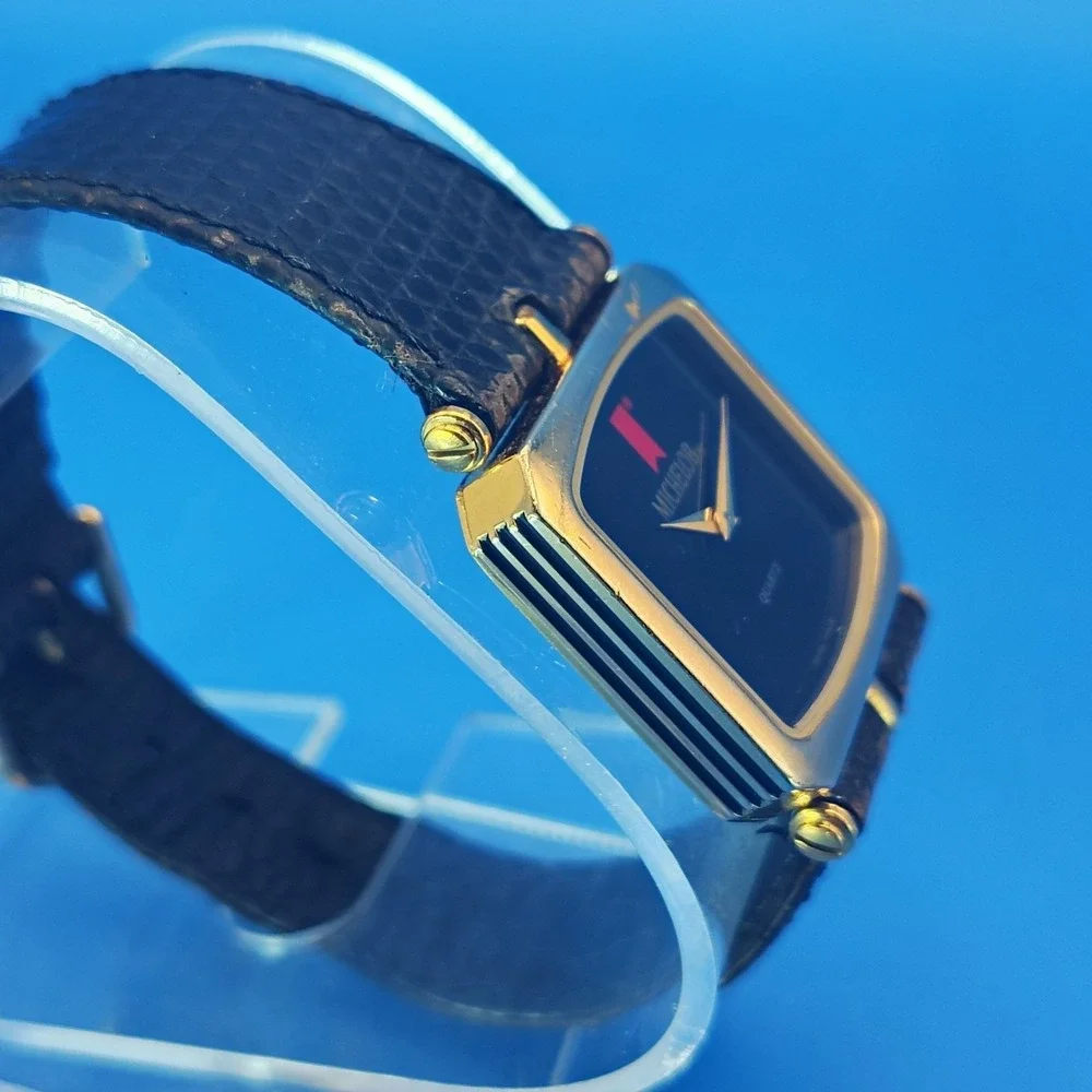 Rare Vintage 1988 GUCCI Michelob Anheuser Busch Swiss Mens Watch Lizard Skin