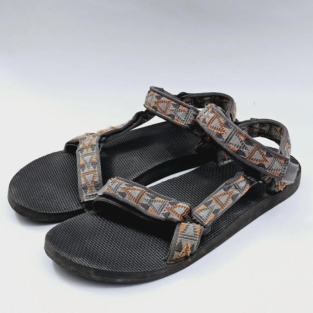 Teva Sandals Mens 13 Original Brown Nylon Webbing Hook and Loop‎ Outdoor Shoes