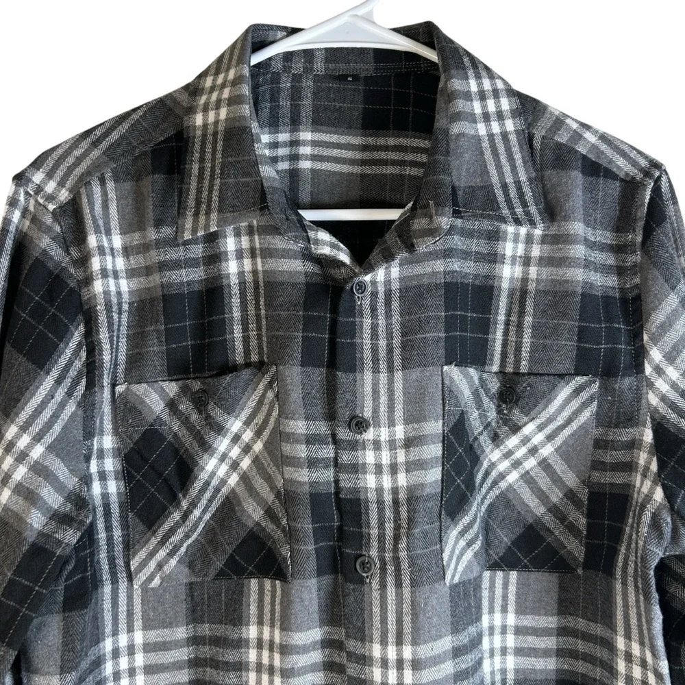 Mens Flannel Shirts Long Sleeve Regular Fit Lightweight Plaid Button Down Size S