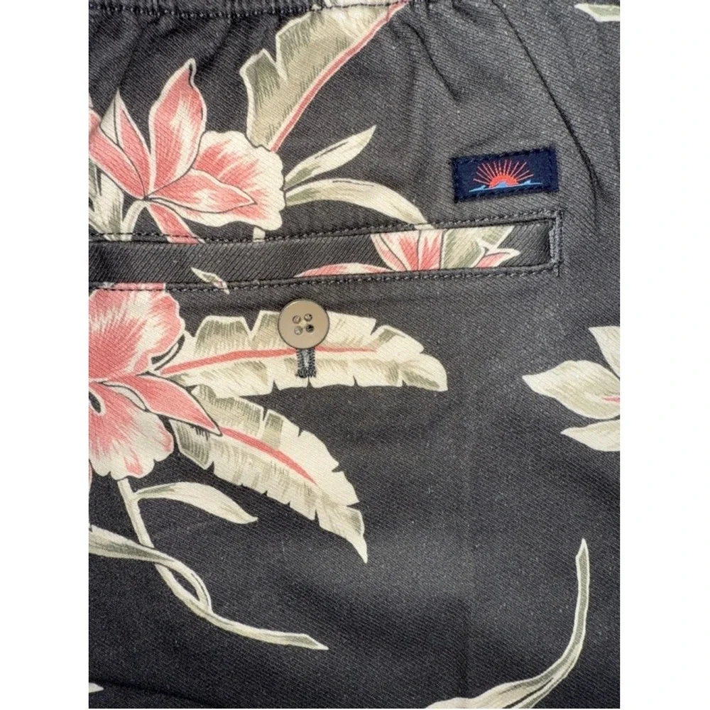 Faherty Mens Small Essentials Drawstring Charcoal Gray‎ Linen Blend Shorts