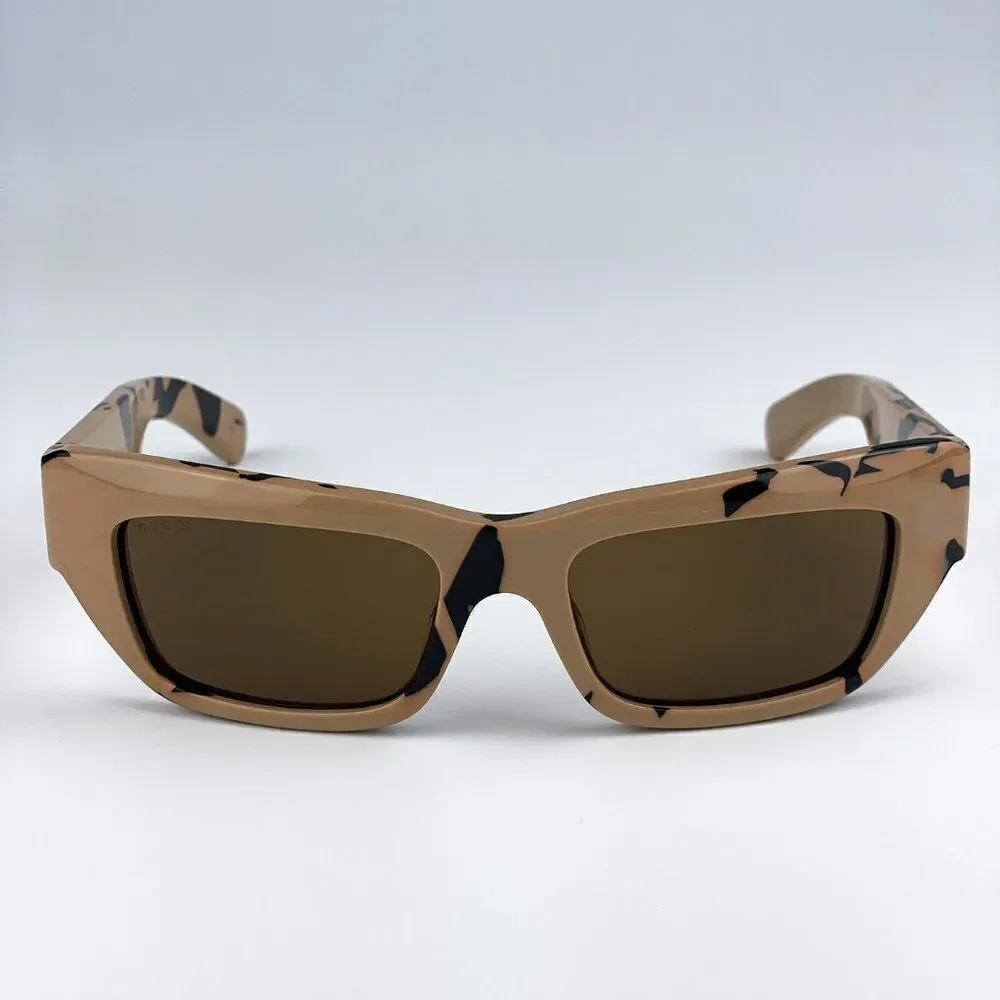 SALE! NEW Gucci GG1296S 003 Black Big Spotted Havana Rectangle Unisex Sunglasses