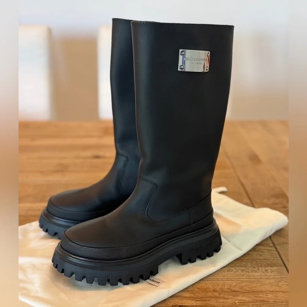 Dolce & Gabbana Black Tall Boots