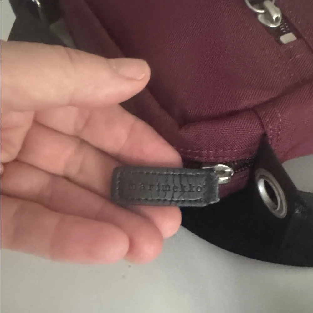 Marimekko Cash & Carry Canvas Crossbody Nylon Maroon Bag