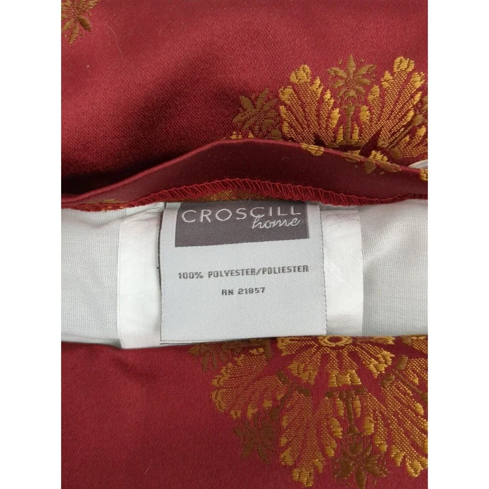 Croscill Madrid Royal Standard Pillow Sham Case Brocade‎ Jacquard Red Gold VTG