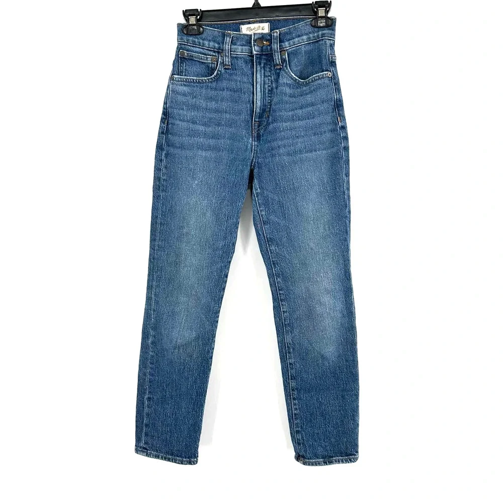 Madewell size 23 classic straight jean blue denim high waisted nondistressed‎