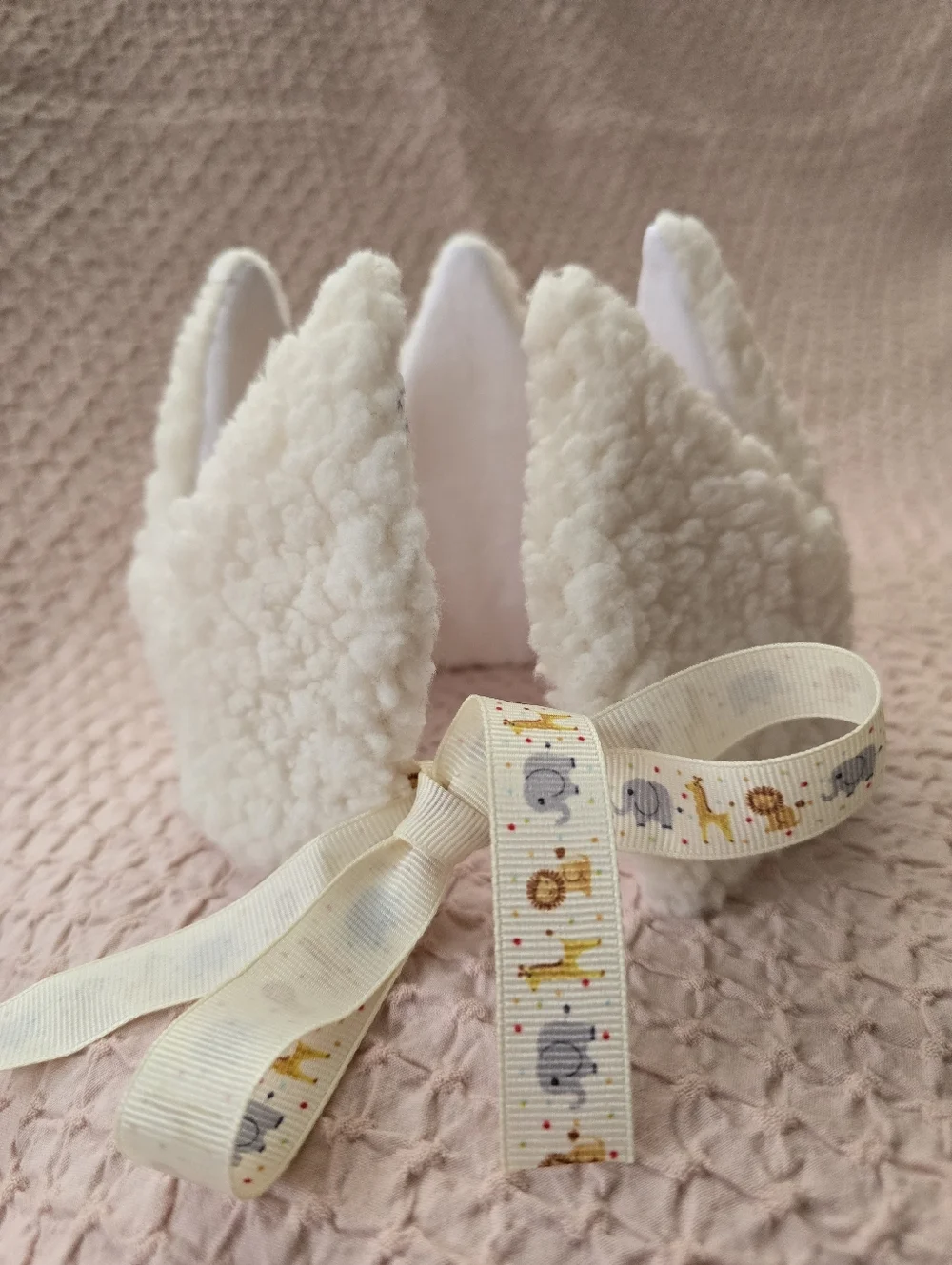 NEW Handmade White Sherpa Fabric Baby Boy Girl Crown Headband