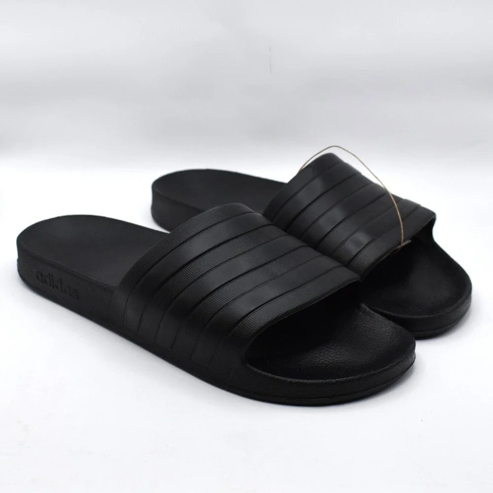 adidas Adilette Aqua Slides Sandals Slip On Men's 13 Women's 14 Black NWT F35550