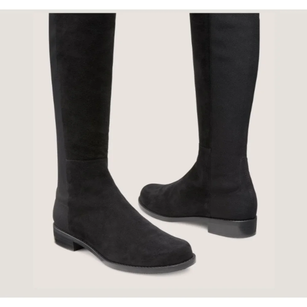 Stuart Weitzman 50/50 Over-the-Knee Boot Women's Size 7 1/2 Black‎ Suede