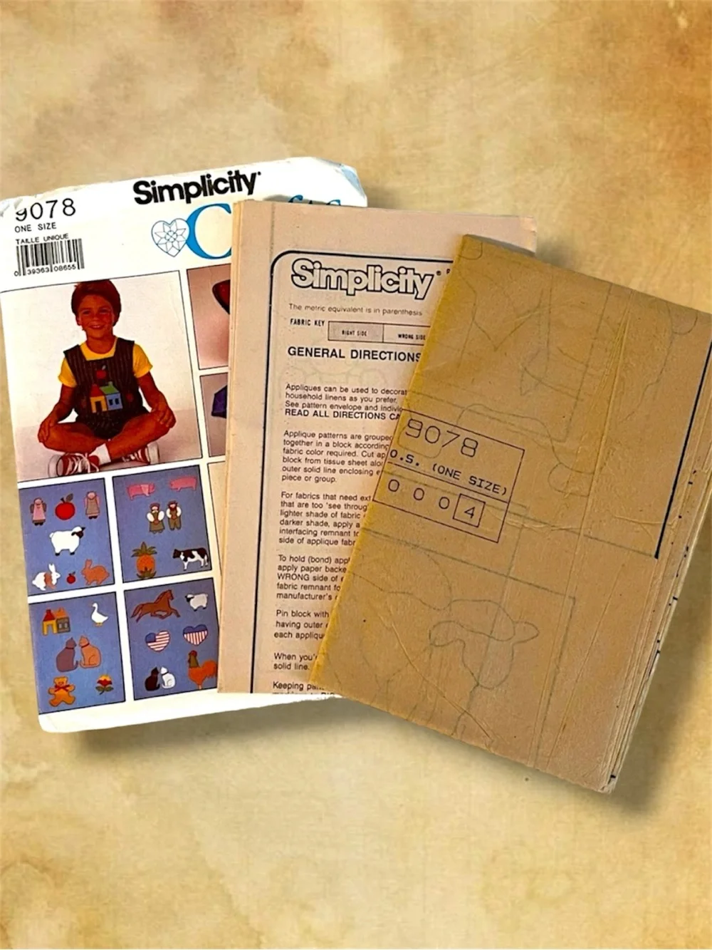 Lot of 2 Vintage Simplicity Crafts Patterns Appliqué Scarecrow Uncut