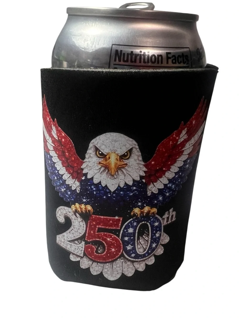 1 patriotic Can Cooler Koozie. Pick one. Any design in my closet Bald eagle