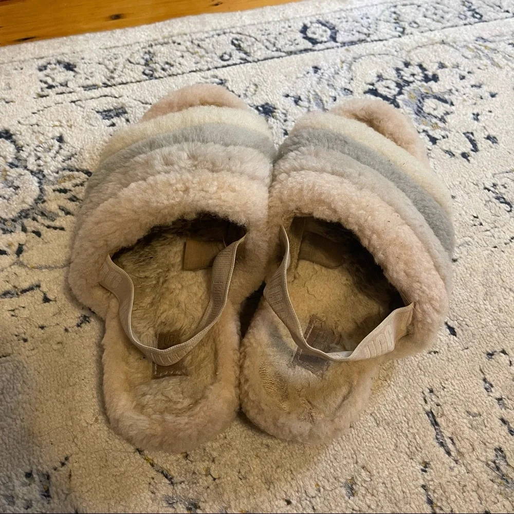 UGG Kids Fluff Yeah Slide (Little Kid/Big Kid) Girls Shoes Quartz Multi Size 6