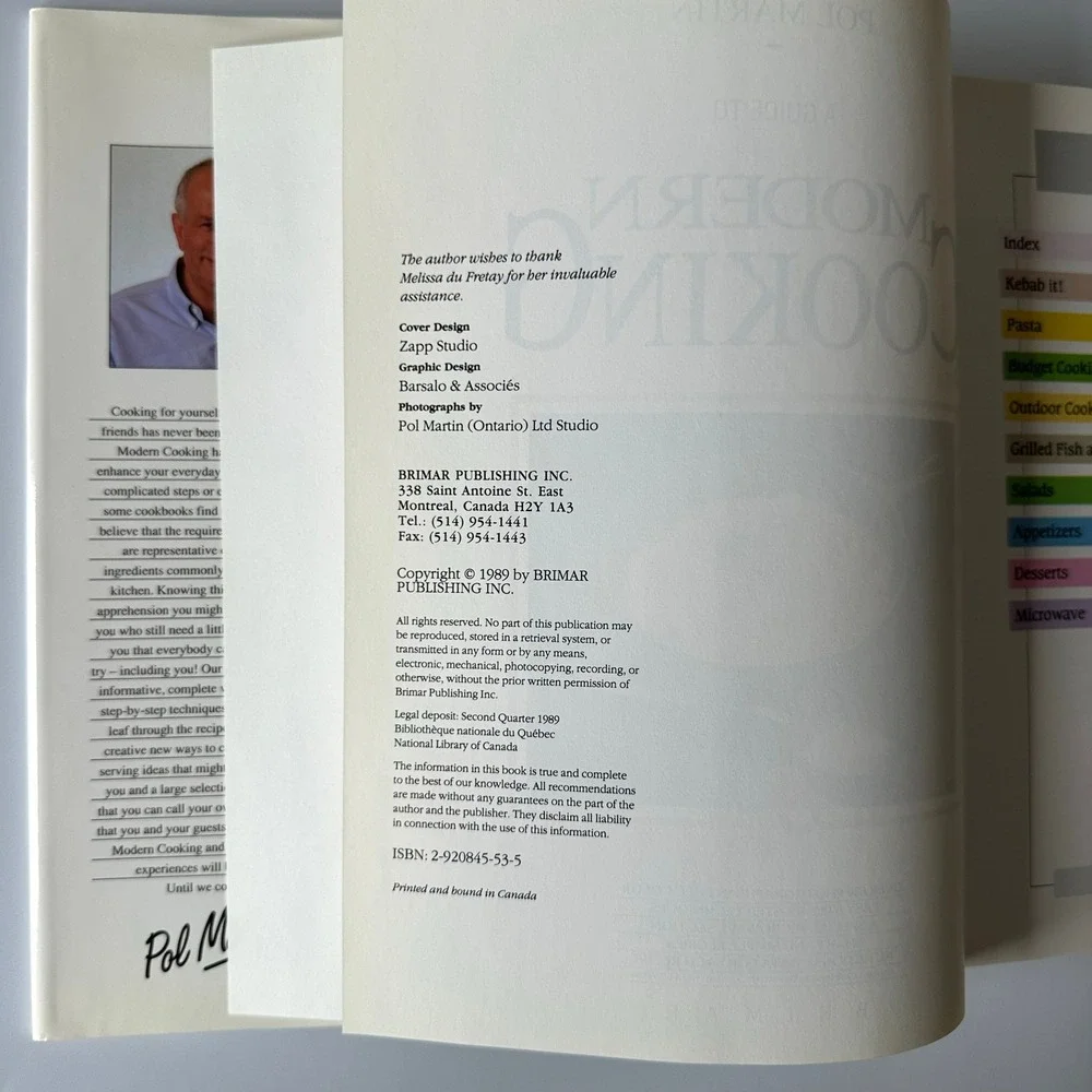 A Guide to Modern Cooking Pol Martin 1989 Hardcover Brimar Canada‎ DJ Very Good