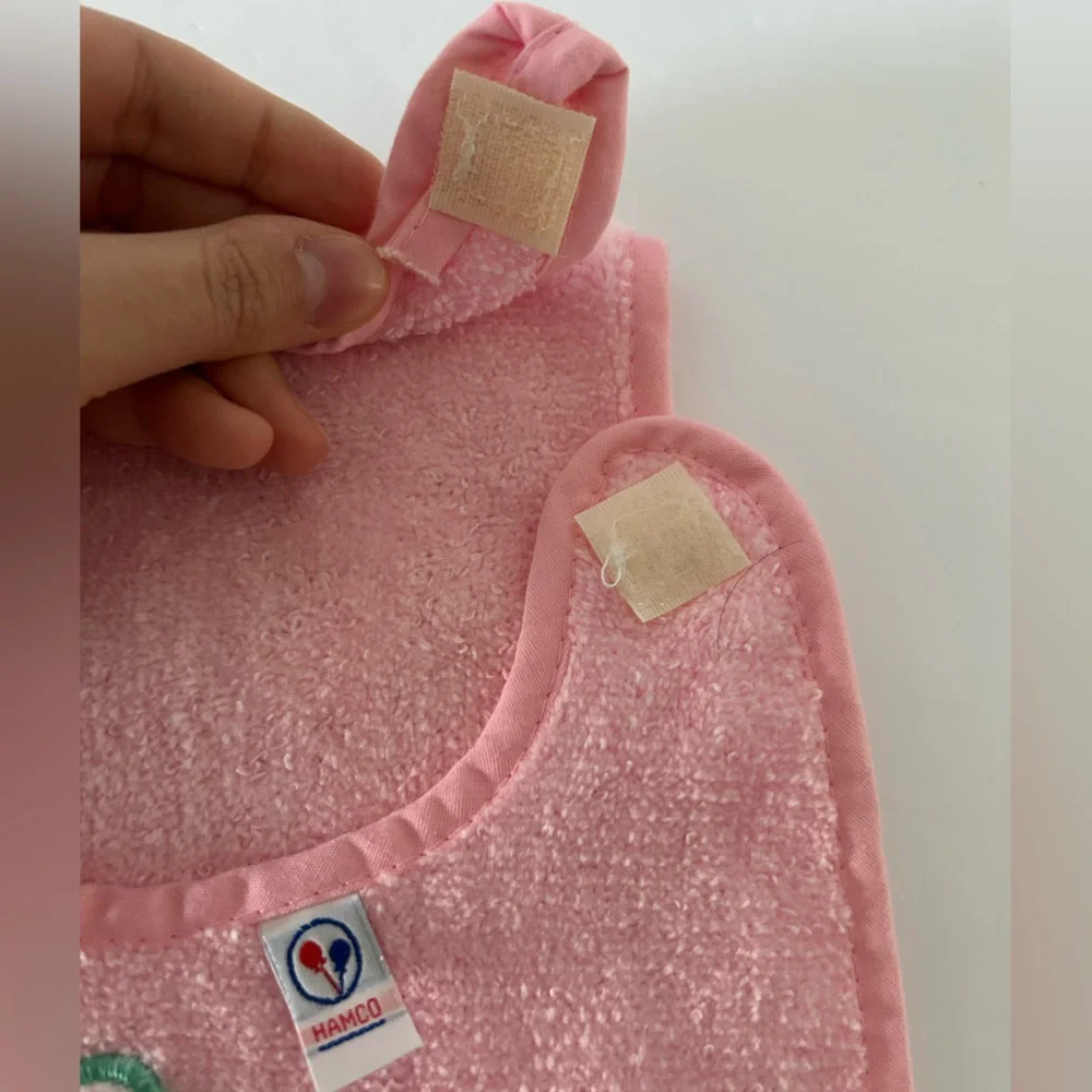 🦋 5/$25 - Hamco Baby Bib and Burp Cloth Set Embroidered Bunny Vintage 90’s