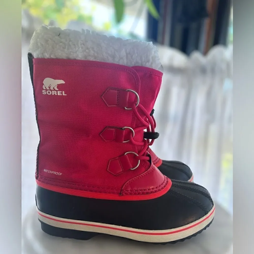 Sorel Yoot Pac Waterproof Nylon Winter Snow Boots Bright Rose Size 4