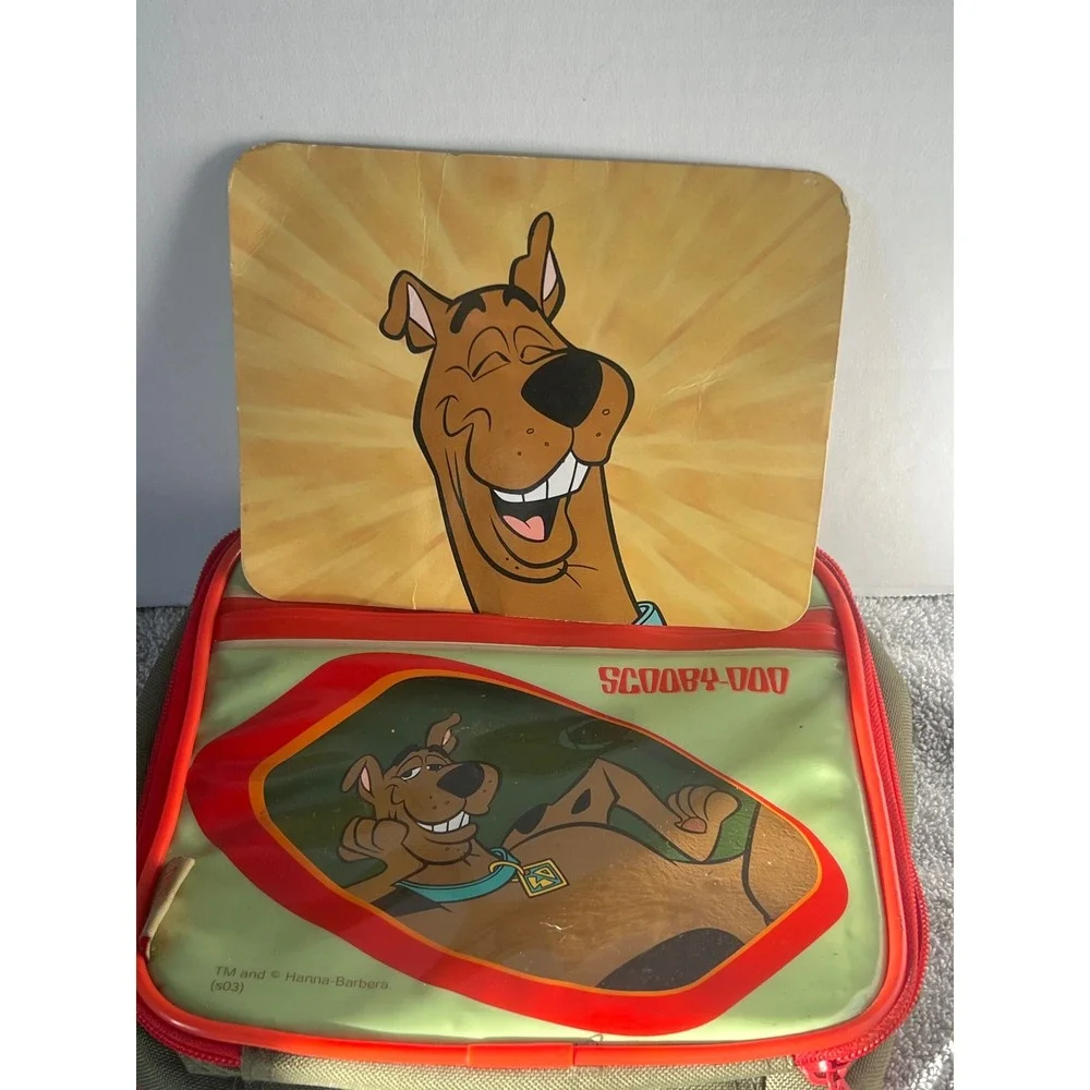 Scooby Doo Lunch Box Bag Green Red Cartoon Retro Vintage Kids‎ School Travel