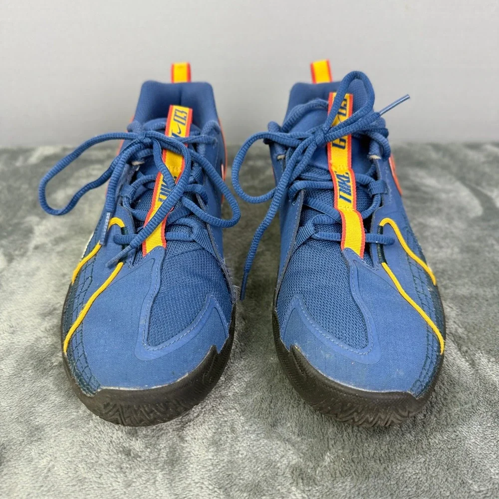 Nike Kids Basketball Shoes Blue Orange Sneakers‎ Athletic 6Y