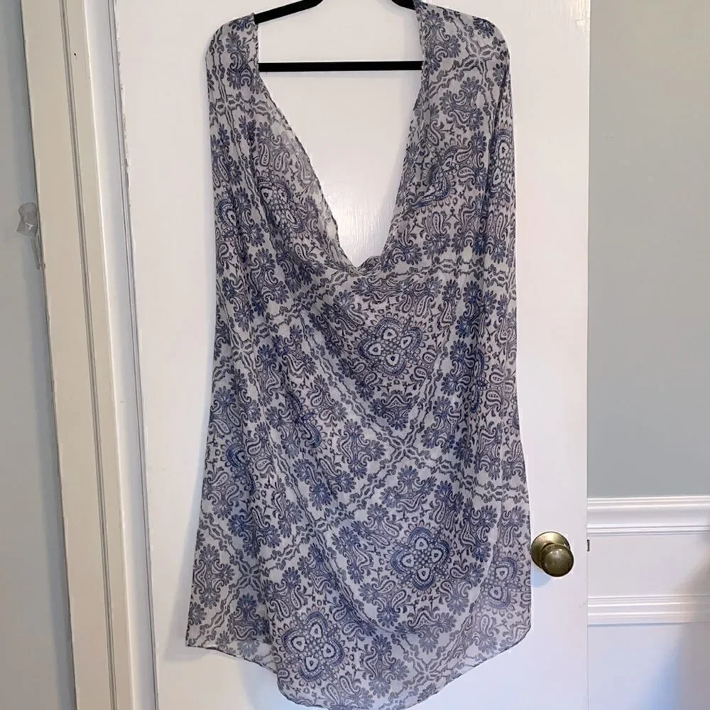 Classic medallion print fluffy, semi-sheer infinity scarf