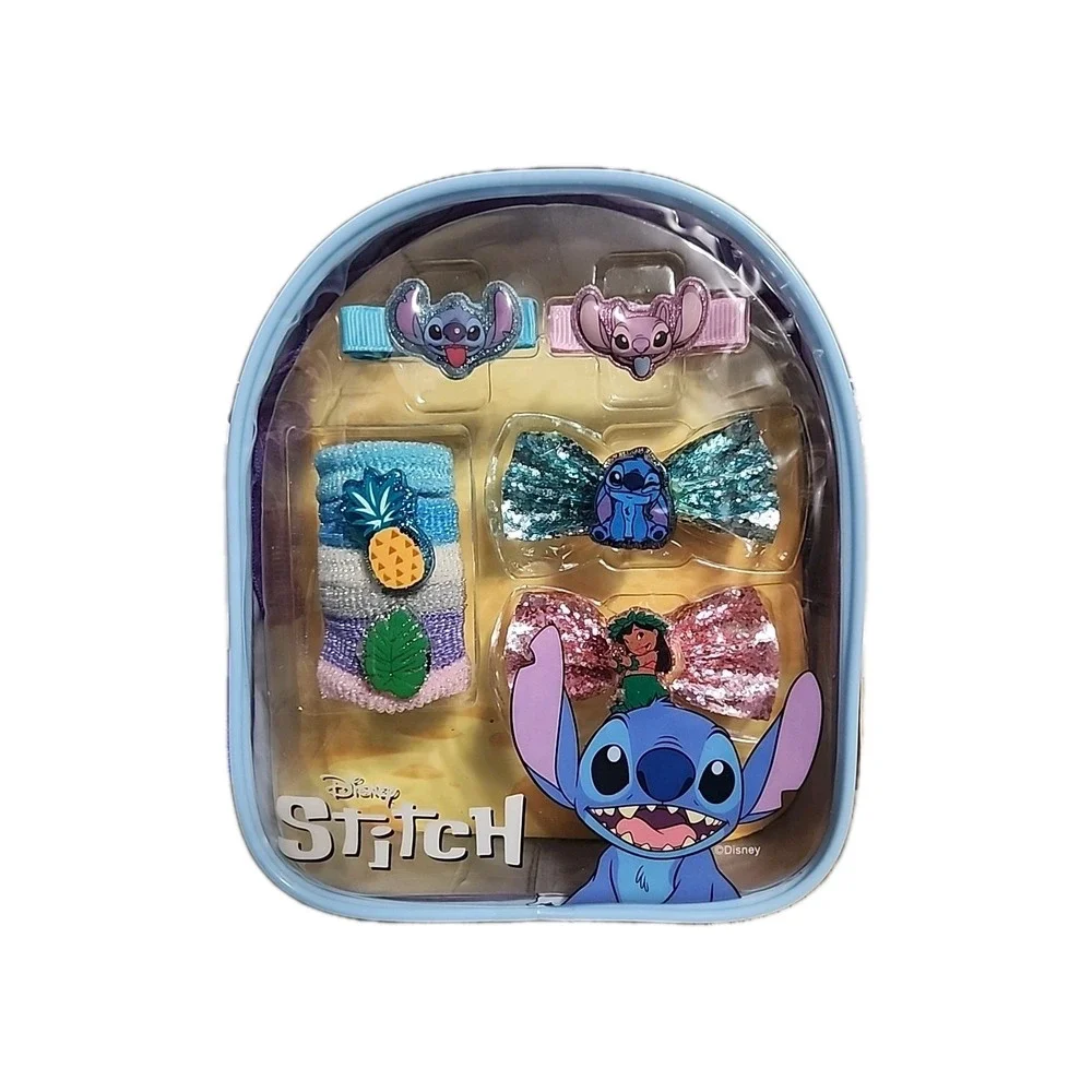 10 Pc Stitch Hair Accessories for Kids‎ With Small Backpack