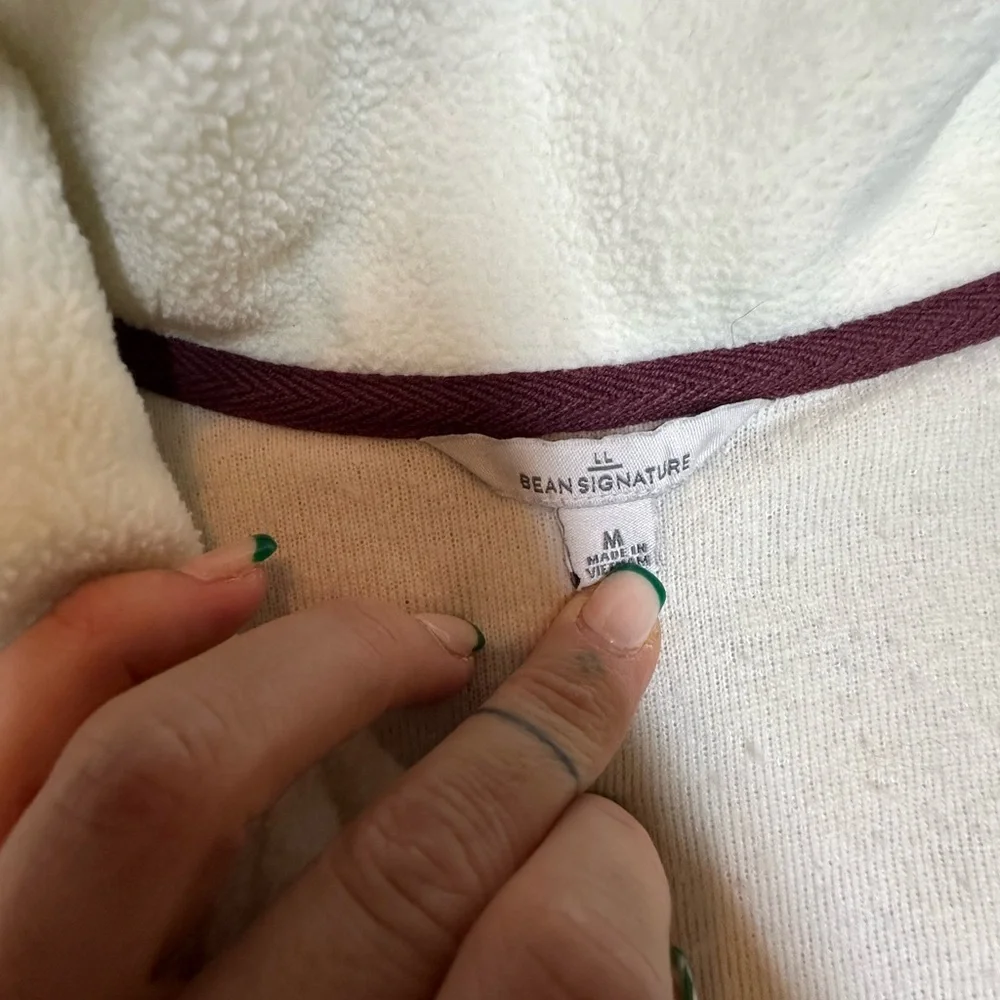 L.L. Bean Cream Sherpa Sweater for Cozy Comfort