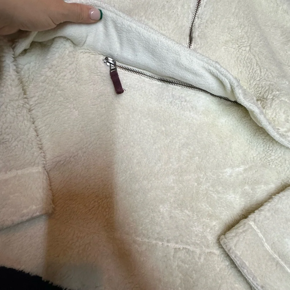 L.L. Bean Cream Sherpa Sweater for Cozy Comfort