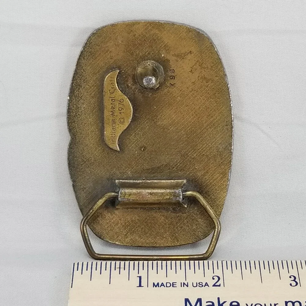 Vintage Belt‎ Buckle 1976 Country Music Musician Banjo Guitar USA Made