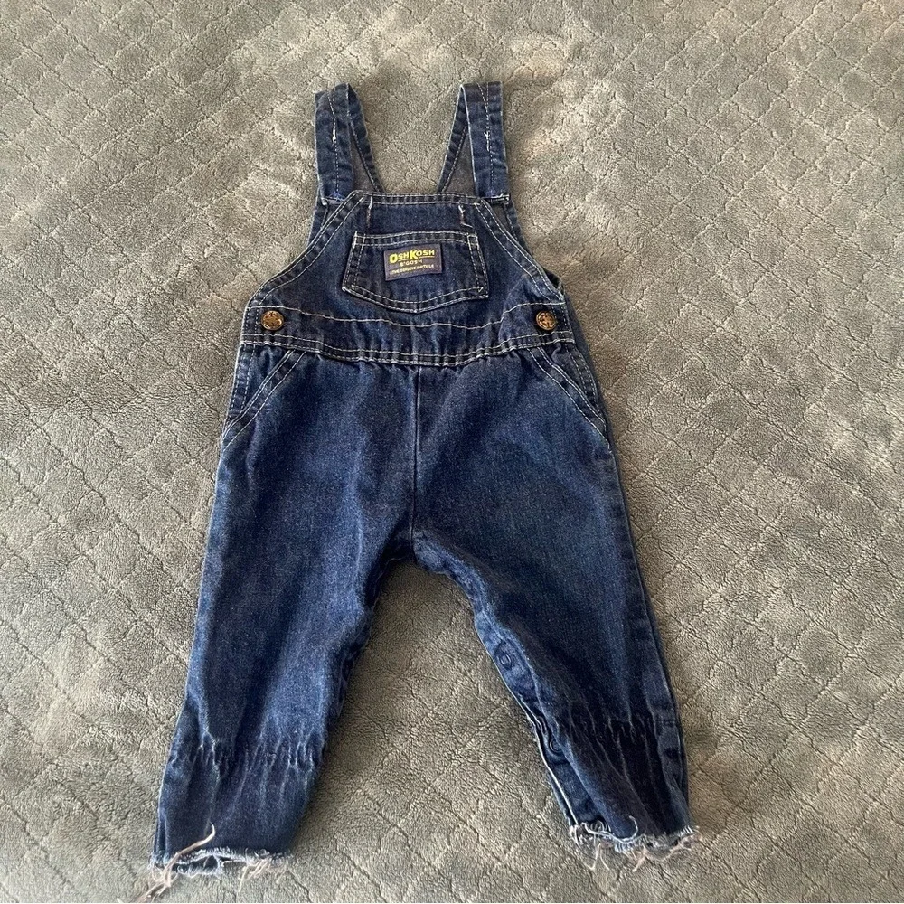 VTG OshKosh B'gosh Baby‎ Denim Overalls Genuine Article 18M Blue Size Unknown