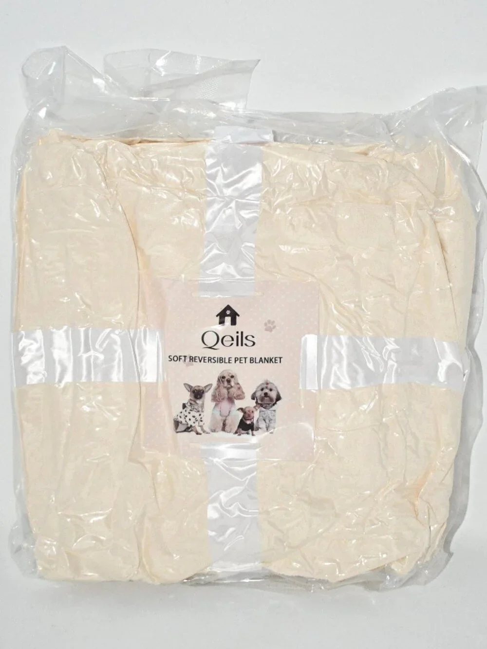 Qeils Waterproof Pet Blanket, 30x40, Khaki, Sherpa Fleece, Cat/ Dog Throw, NWT