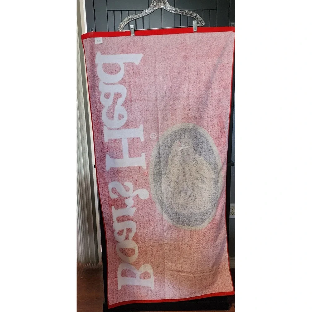Boar's Head Beach Towel Red Logo 100% Cotton Pool Summer Picnic Fan Gear