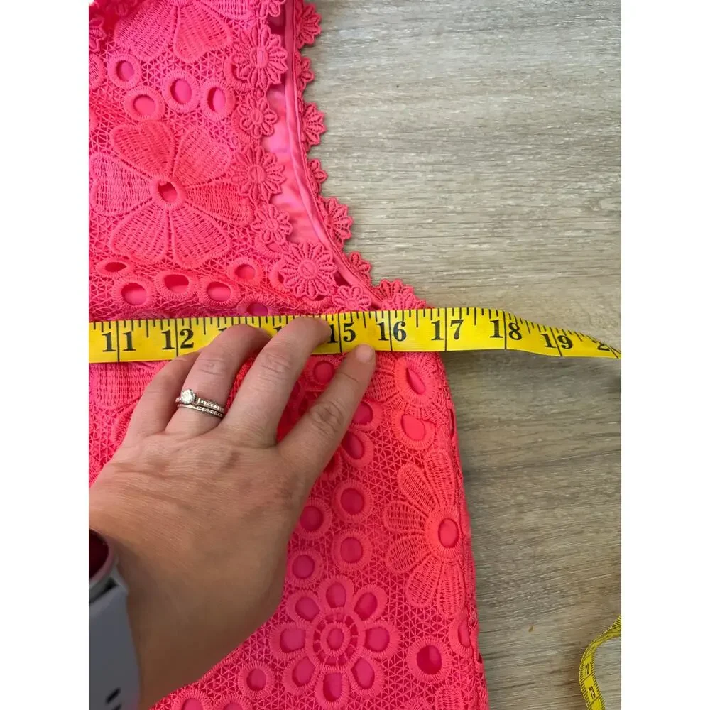 Kate Spade Shore Thing hot pink lace shift dress