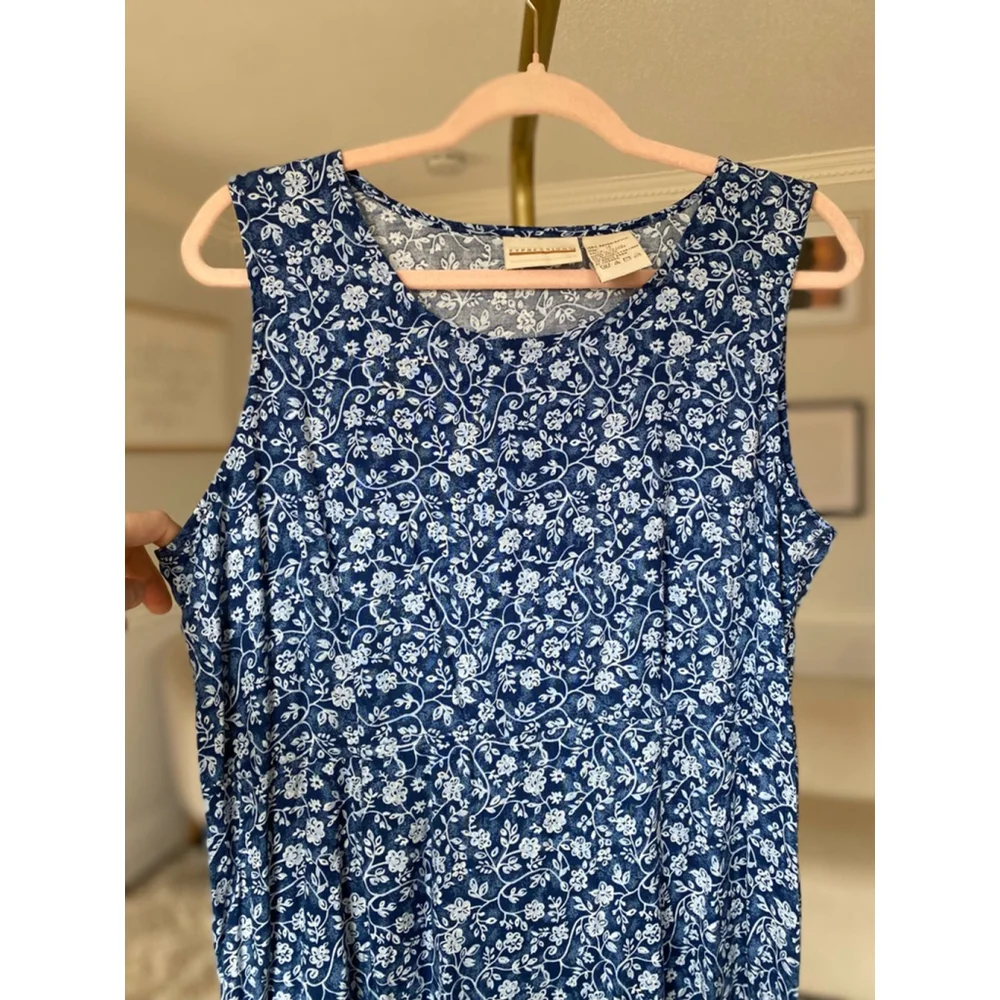 Vintage Expressions Tank Maxi Dress Ditsy Floral Cottagecore Summer Spring Boho