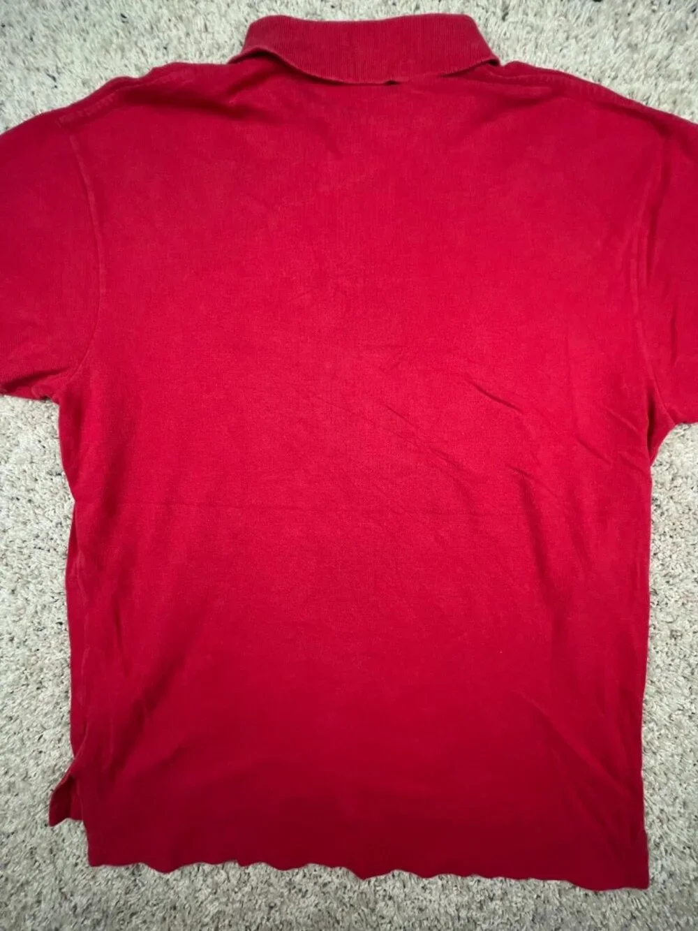 Polo Ralph Lauren Cotton Short Sleeve Polo Shirt w Pony Adult Size Large Red