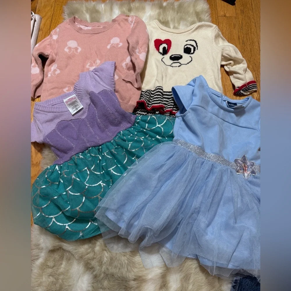 *Disney Bundle* 2 Sweaters & 2 Dresses Girls 12-18 months