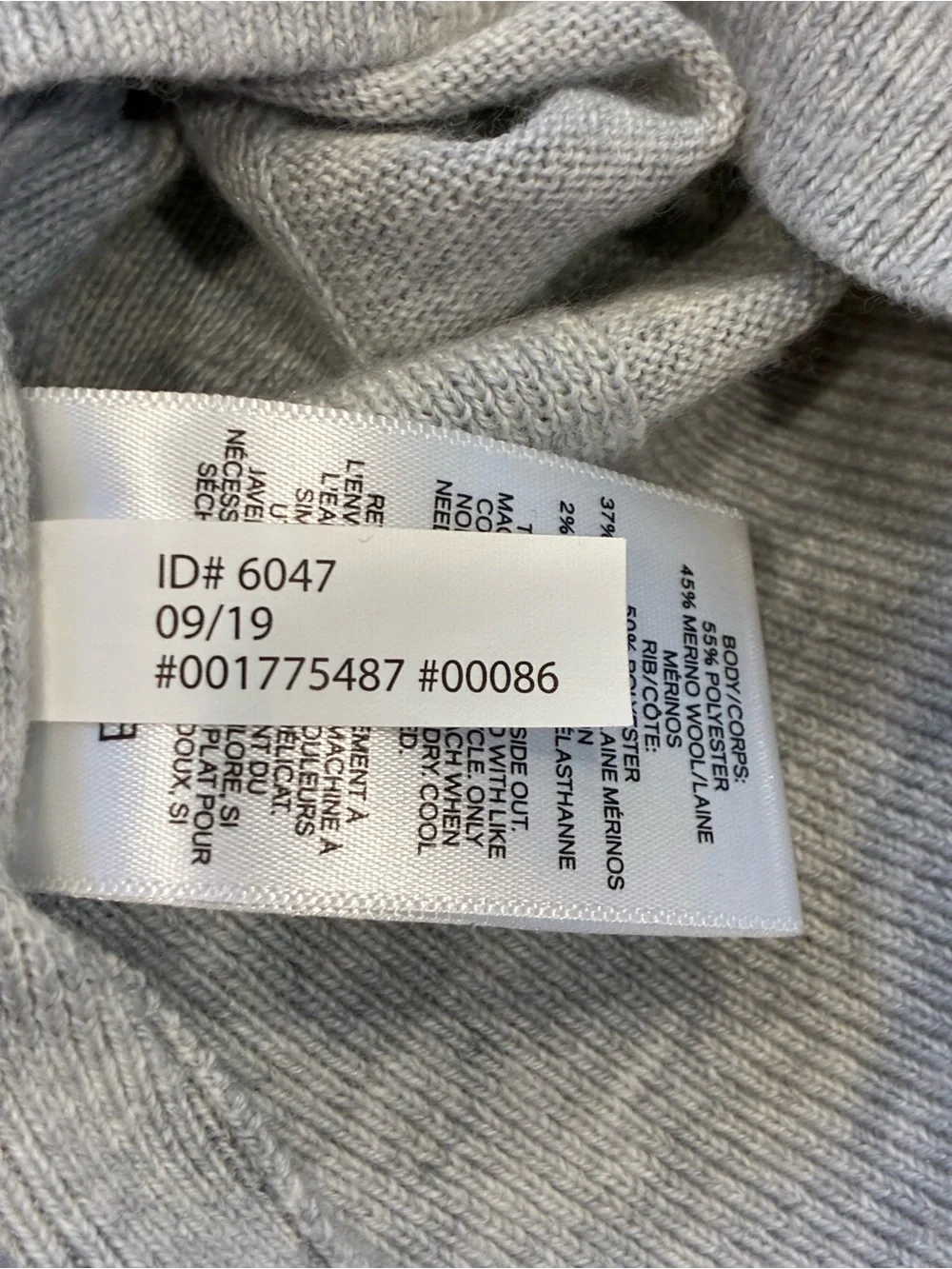 Express Men’s Two-Tone Charcoal and Light Gray Crewneck Sweater
