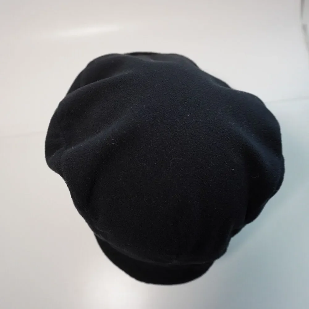 VTG Black Fleece Newsboy Hat w Ear Flaps Cabbie‎ Golf Cap Mens XL Portland OR