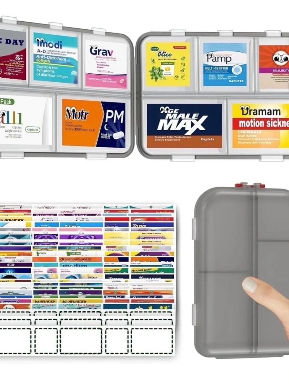 Travel Pill Organizer Case - Gray