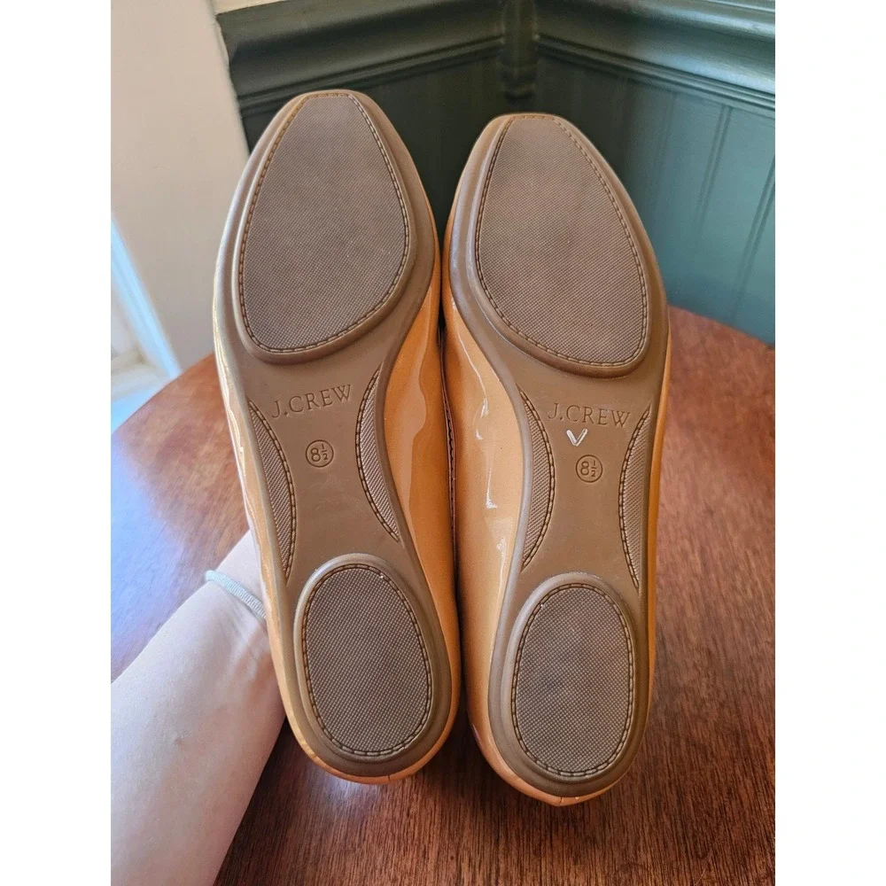 J.Crew Womens Patent Leather Penny Loafers Tan Nude Size 8.5 84832