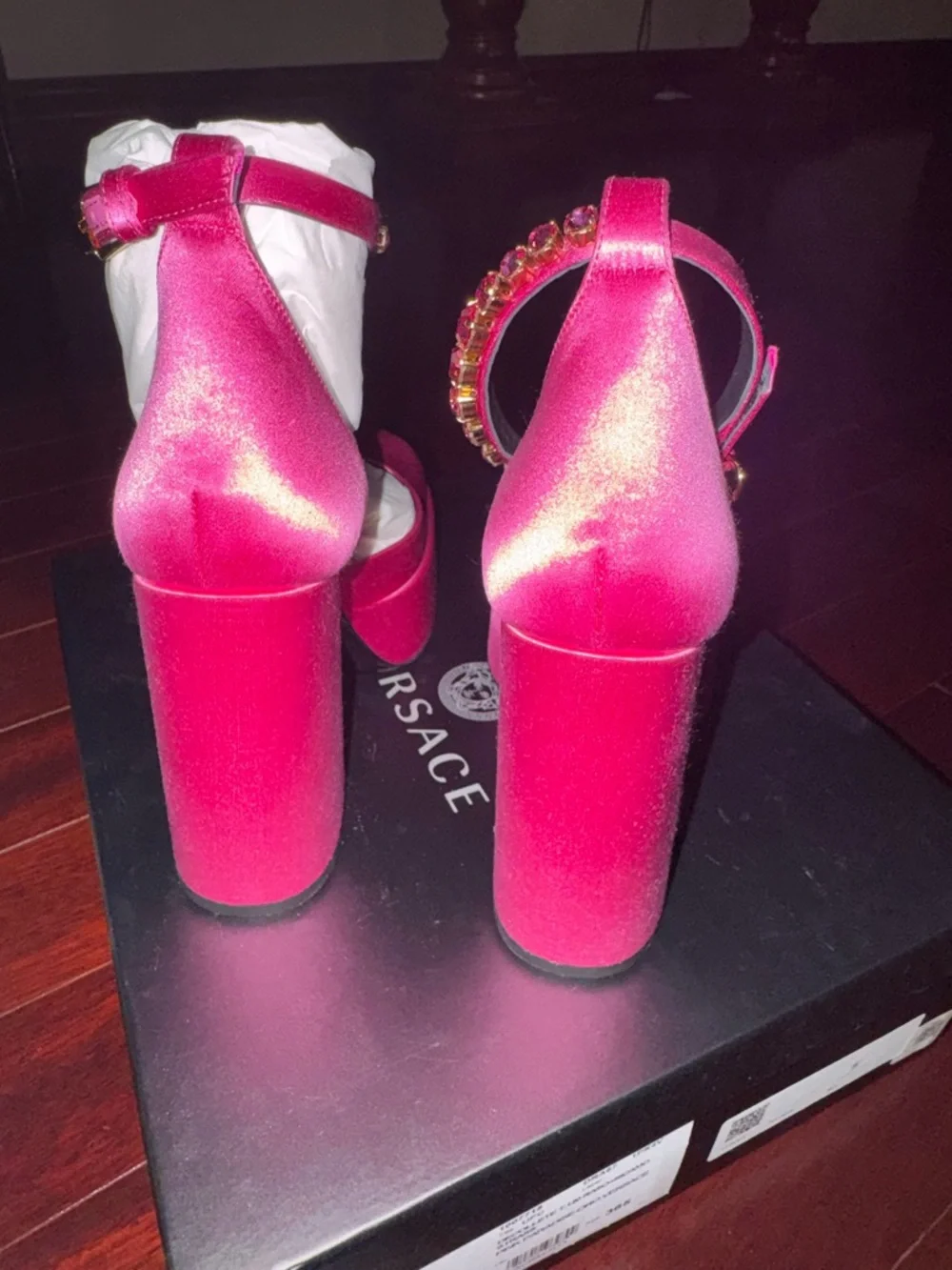 Versace pink bold satin