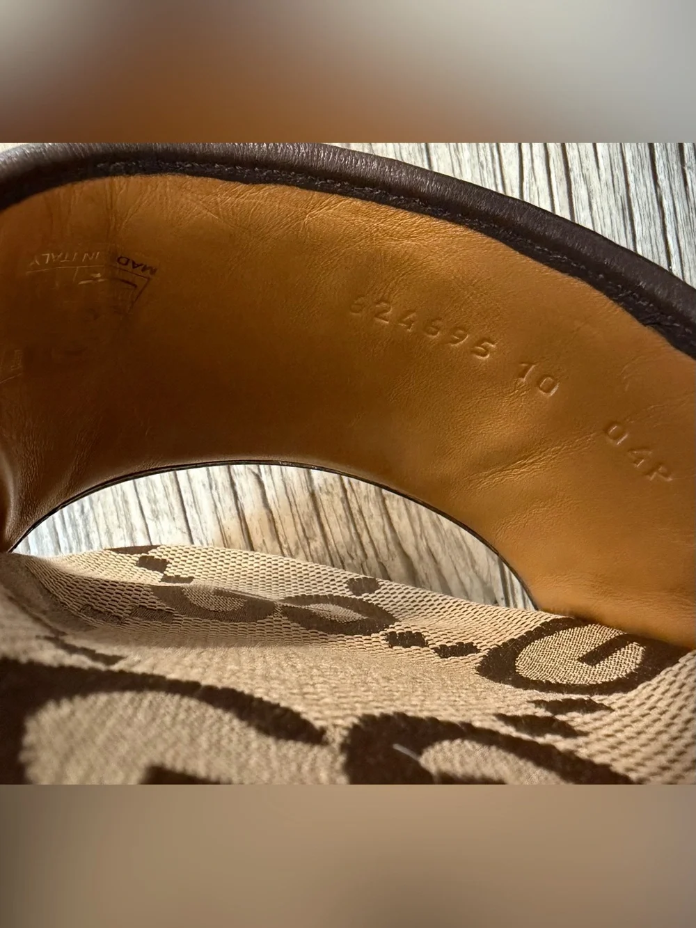 Gucci Men's Slides in Camel and Ebony Maxi GG Canvas Uk 10 US 10.5