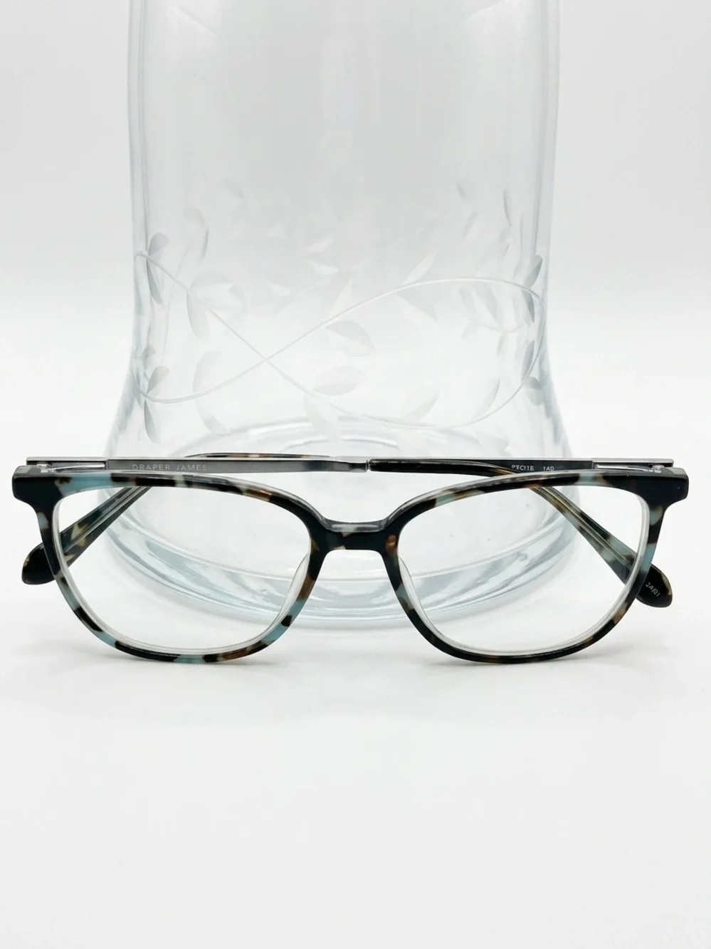 Draper James DJ5017 Blue Tortoise Eyeglass Frames Excellent Condition