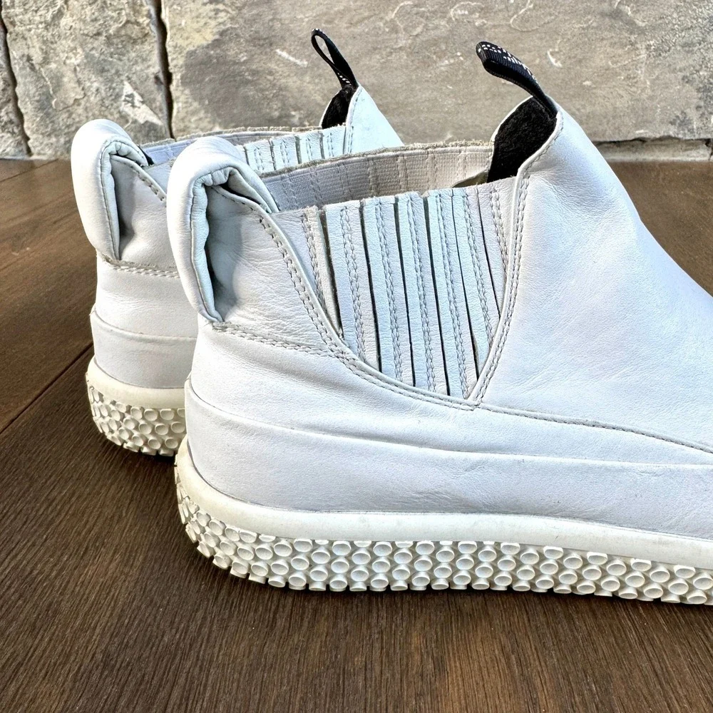 OXS‎ Womens Woobie High Top Leather Sneakers 7 White Made in Italy Streetwear