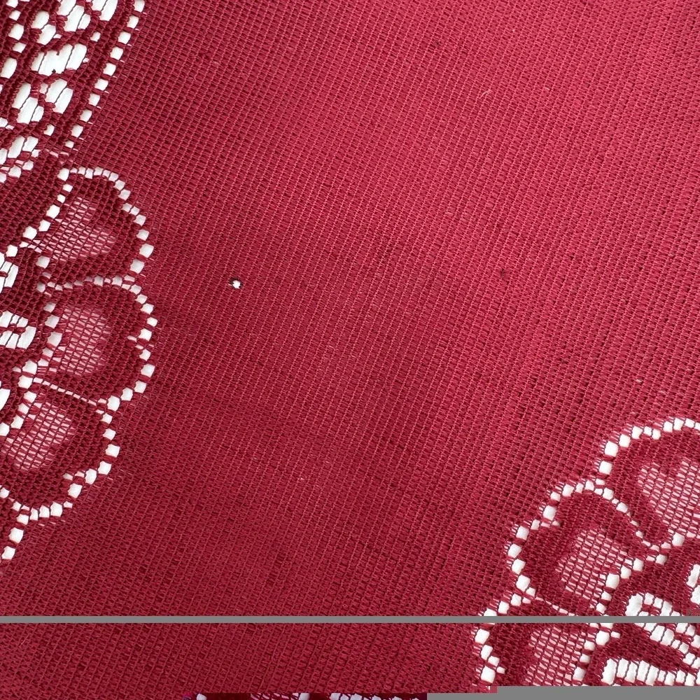 Vintage Red Lace Doilies & Placemat Set 3 Scalloped‎ Floral Table Decor