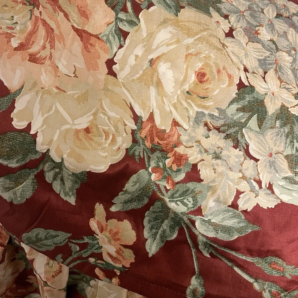 Ralph Lauren Desert Plains Cotton Sateen Queen Floral‎ Bedskirt Roses