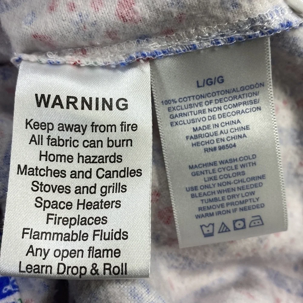 Lady Of Salzberg Blue White Heart Floral Long Nightgown Size Large