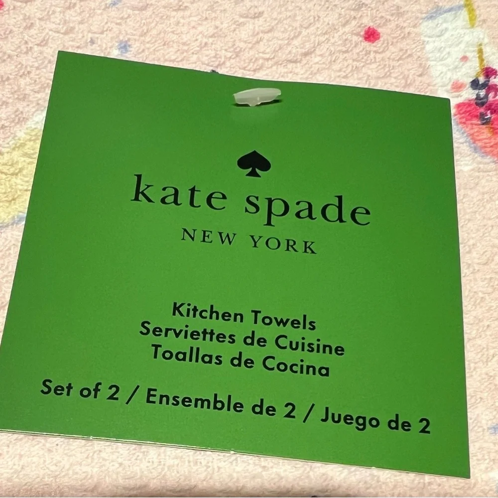 Kate Spade New York Pink Celebration Party Kitchen Towels Set of 2