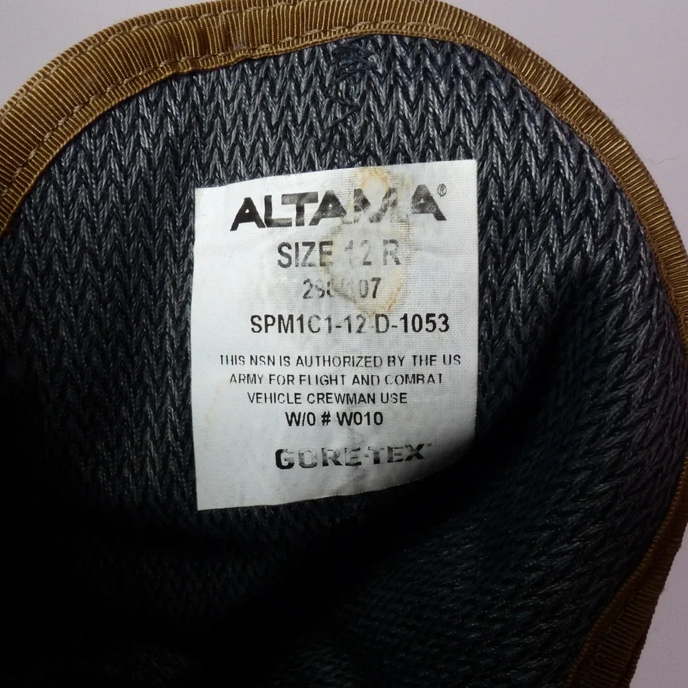 Altama Gore-Tex Combat Boots SPM1C1-12-D-1053 Coyote Brown Size 12R Tan Suede