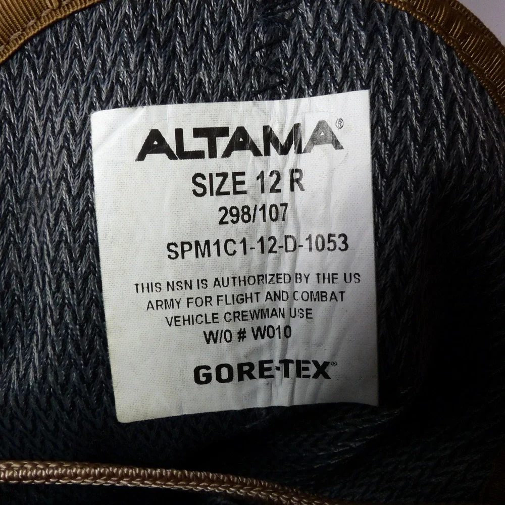 Altama Gore-Tex Combat Boots SPM1C1-12-D-1053 Coyote Brown Size 12R Tan Suede