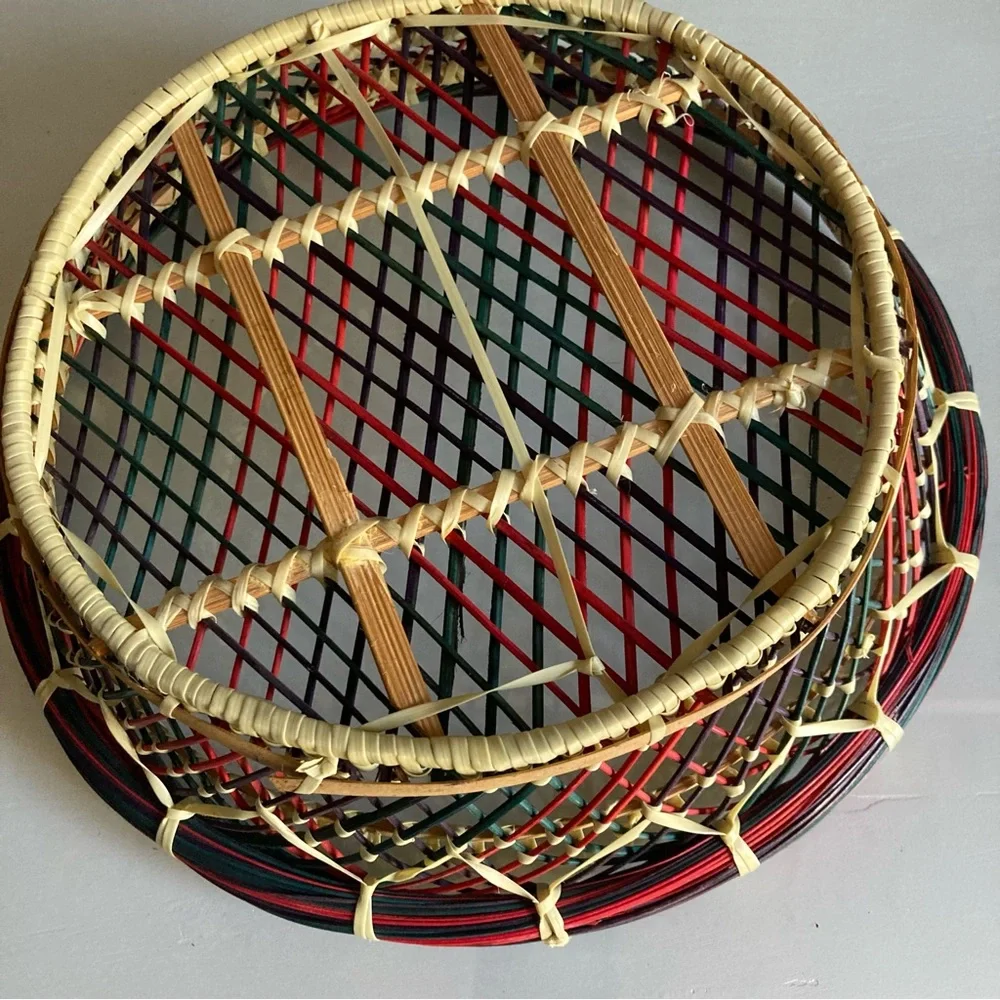 Colorful  Vintage Woven Basket