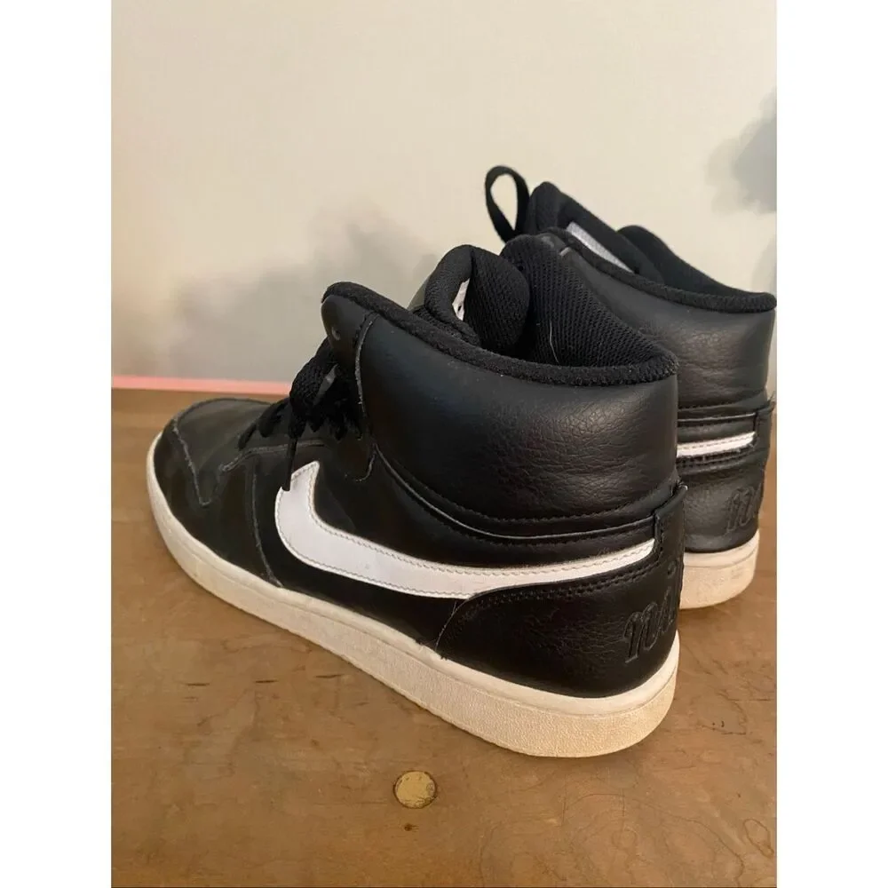 Nike size 8 Ebernon Mid-Top Sneakers black white Women’s shoes